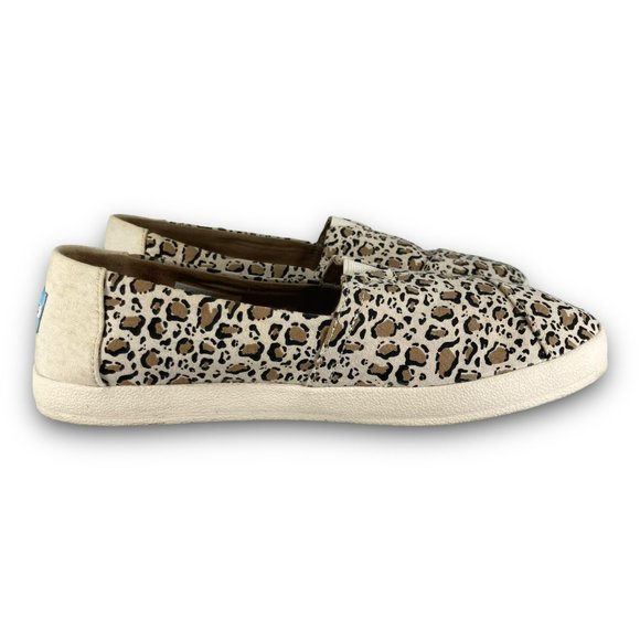 Toms Avalon Leopard Flats 10015236 Slip On Shoes Loafers Beige Brown Women 9 - Picture 3 of 10